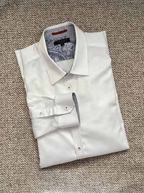 Ted Baker London White Button Down Dress Shirt, Size XL